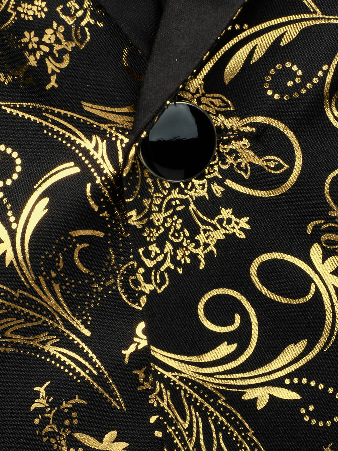 Baroque Print Lapel Collar Single Button Blazer
