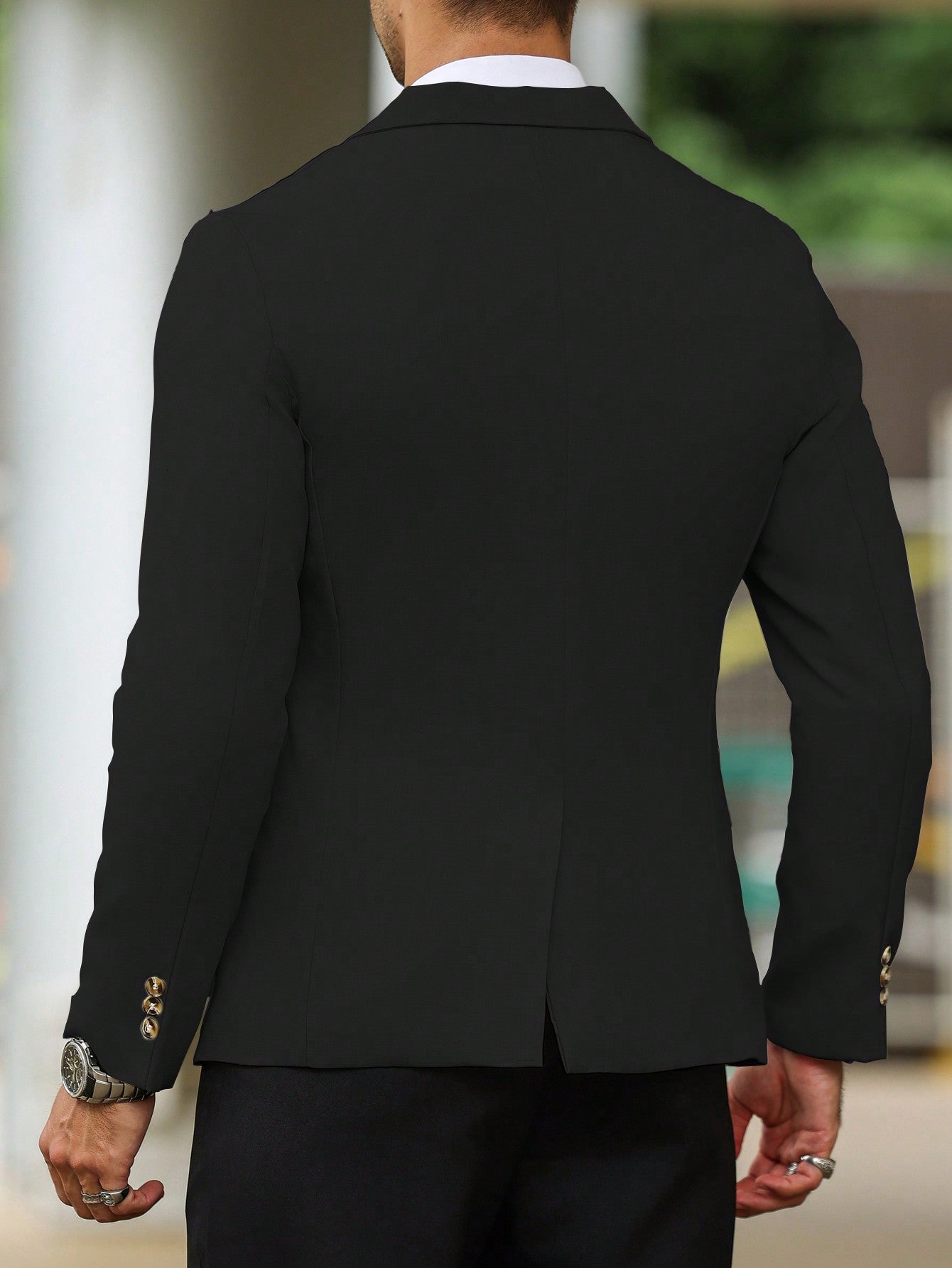 Single Breasted Turn-Down Collar Suit Jacket