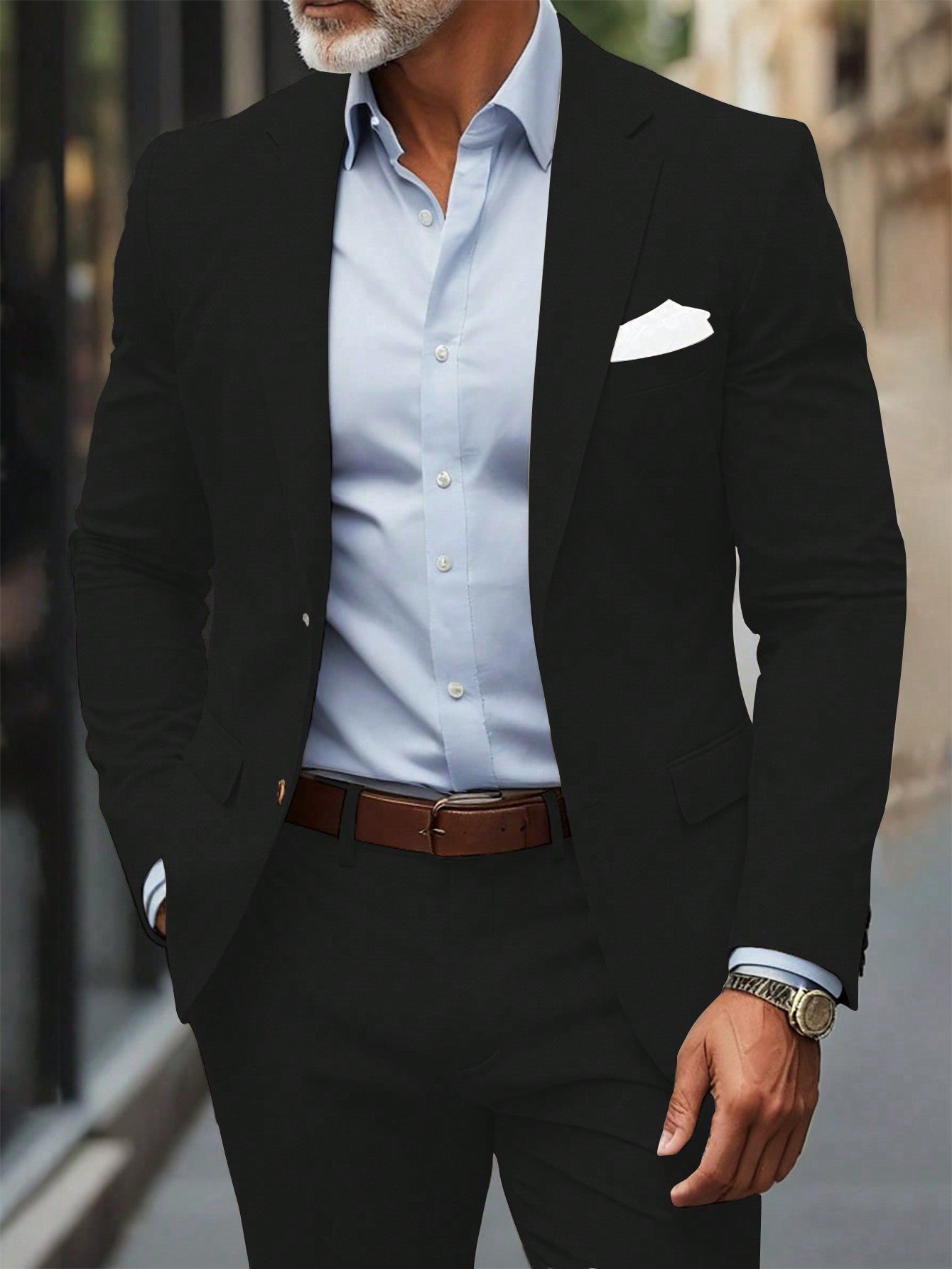 Single Breasted Turn-Down Collar Suit Jacket