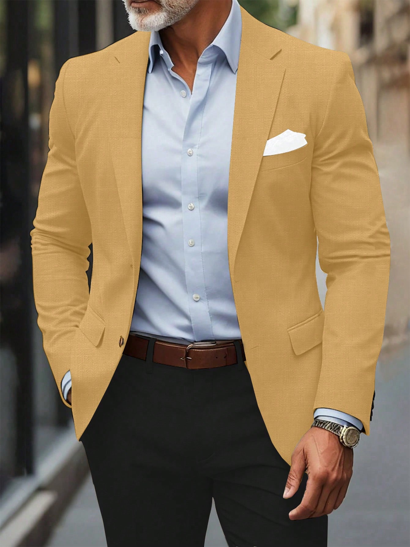 Single Breasted Turn-Down Collar Suit Jacket