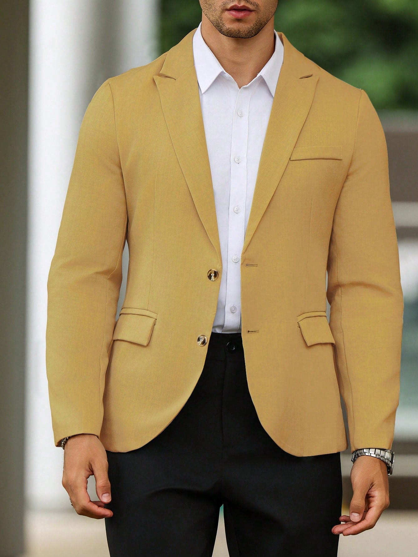 Single Breasted Turn-Down Collar Suit Jacket