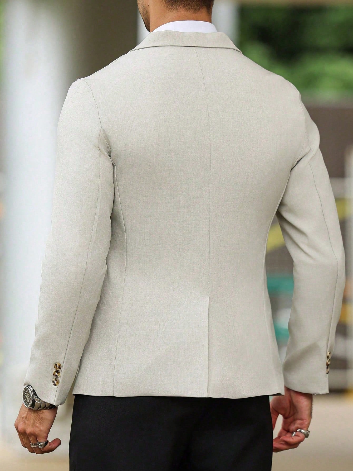 Single Breasted Turn-Down Collar Suit Jacket