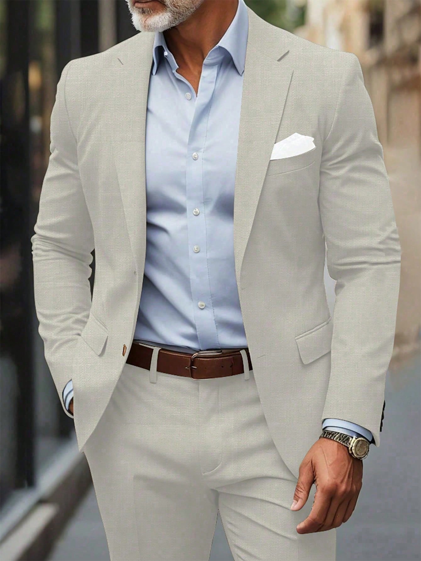 Single Breasted Turn-Down Collar Suit Jacket