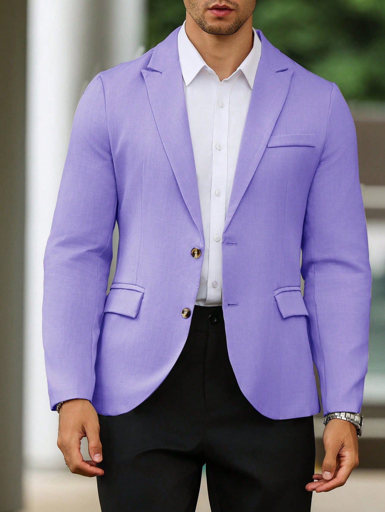 Single Breasted Turn-Down Collar Suit Jacket