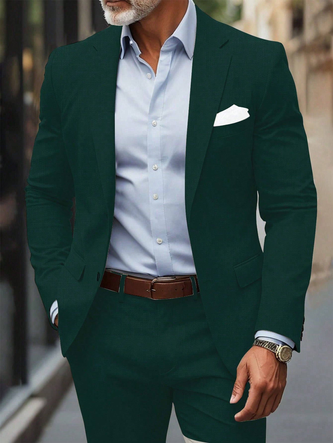 Single Breasted Turn-Down Collar Suit Jacket