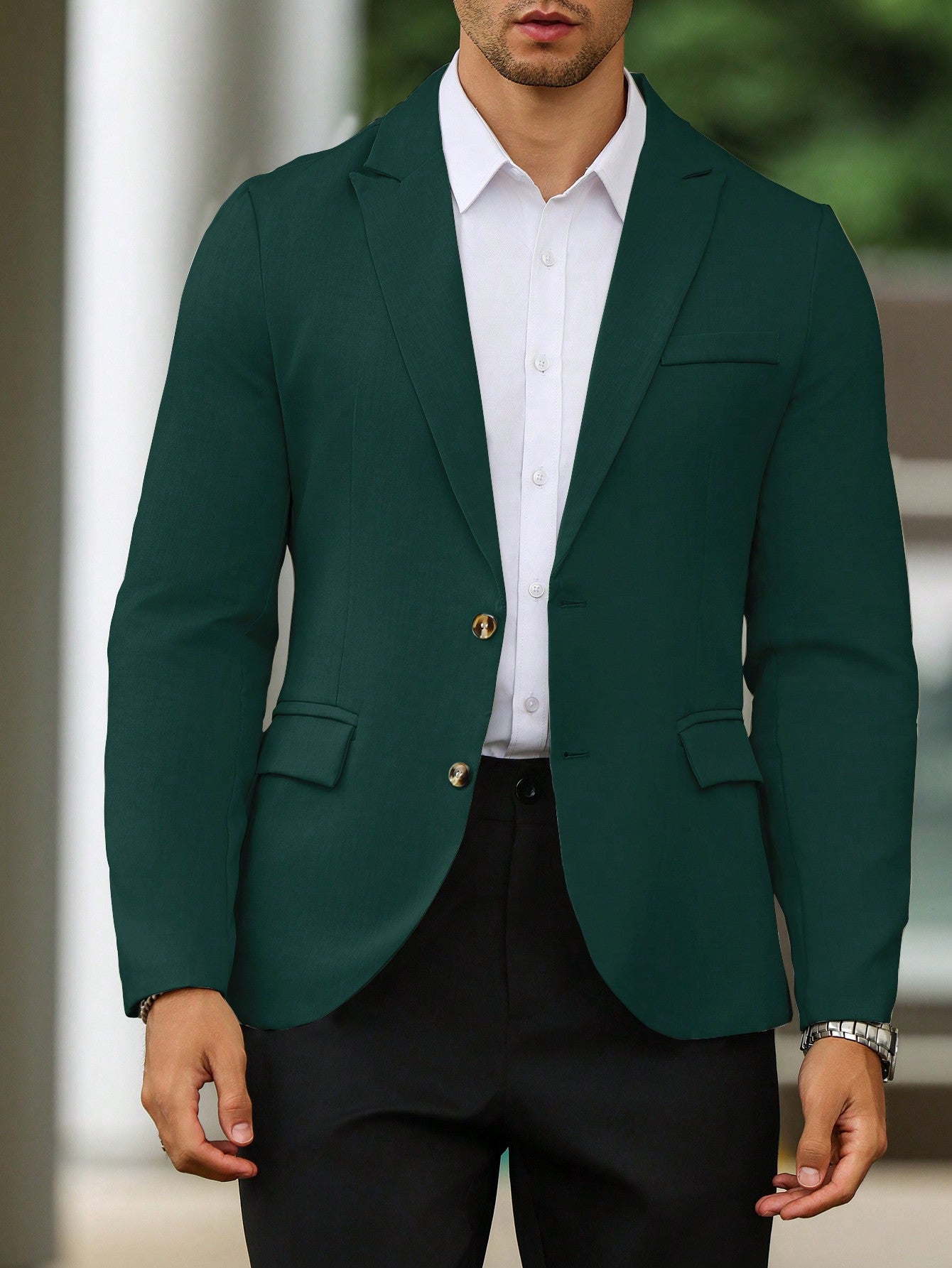 Single Breasted Turn-Down Collar Suit Jacket