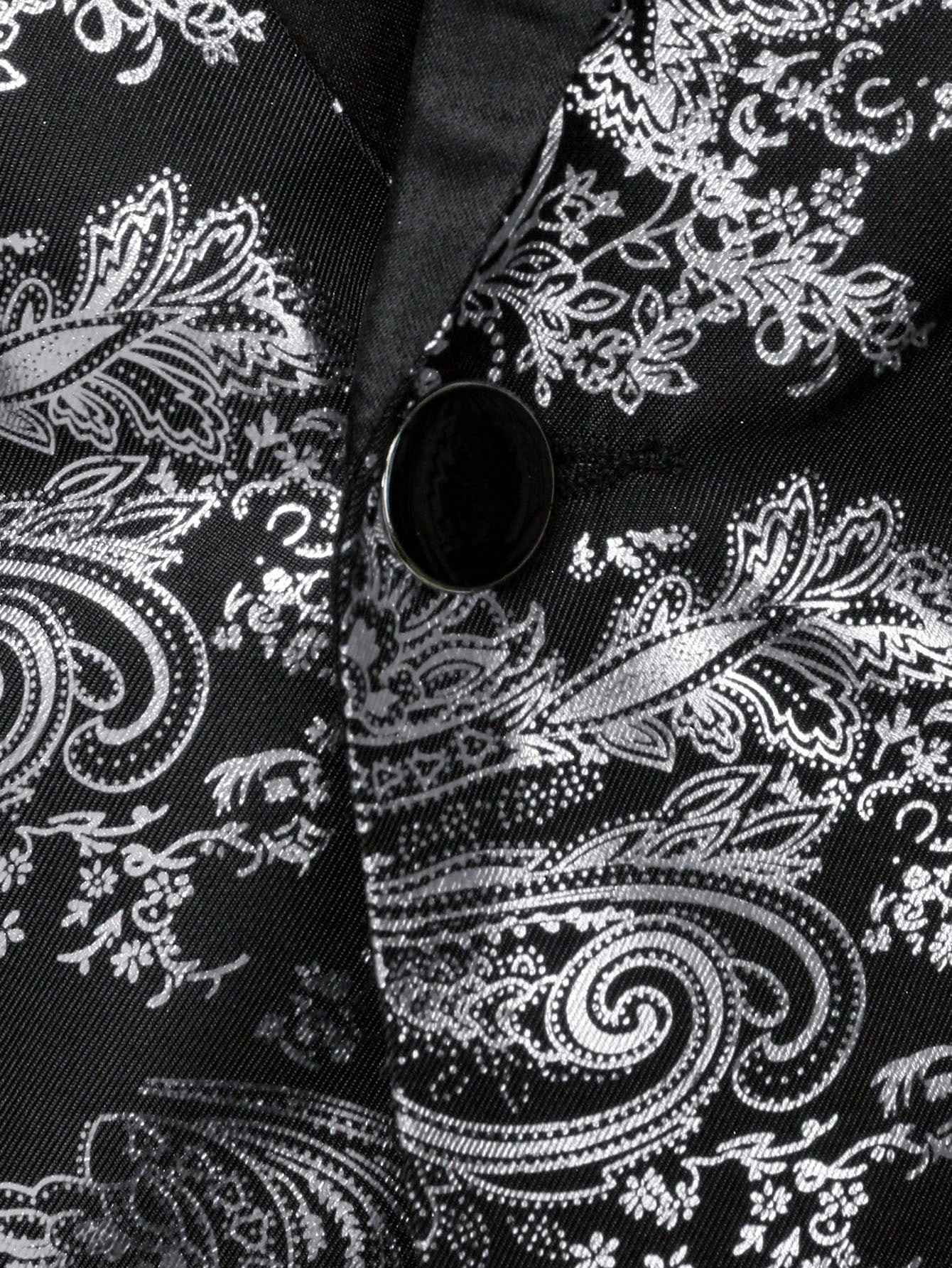 Baroque Print Lapel Collar Single Button Blazer