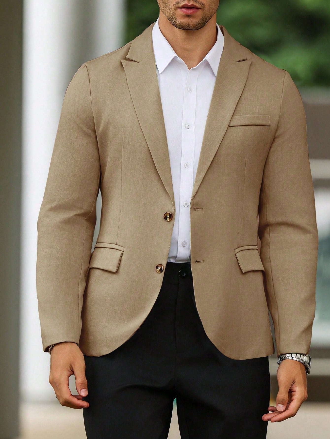 Single Breasted Turn-Down Collar Suit Jacket