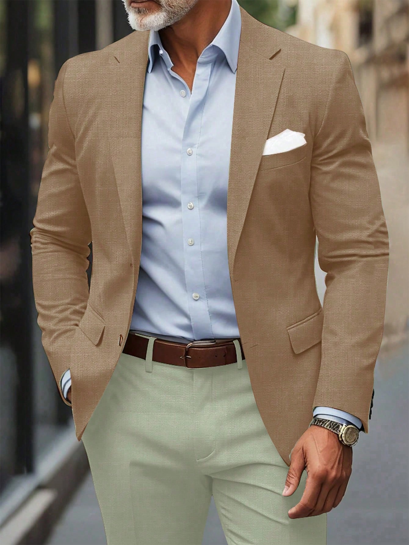 Single Breasted Turn-Down Collar Suit Jacket