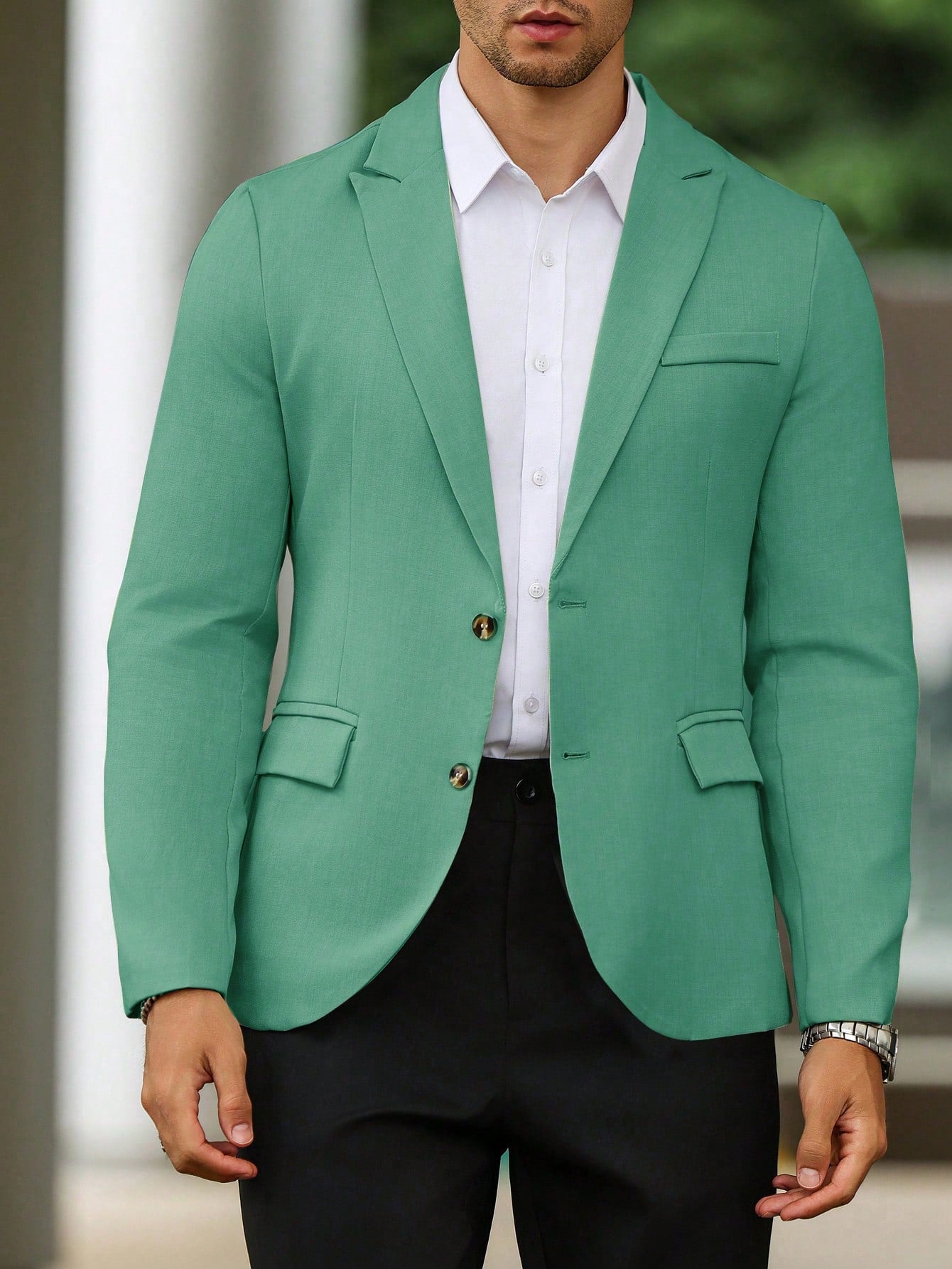Single Breasted Turn-Down Collar Suit Jacket