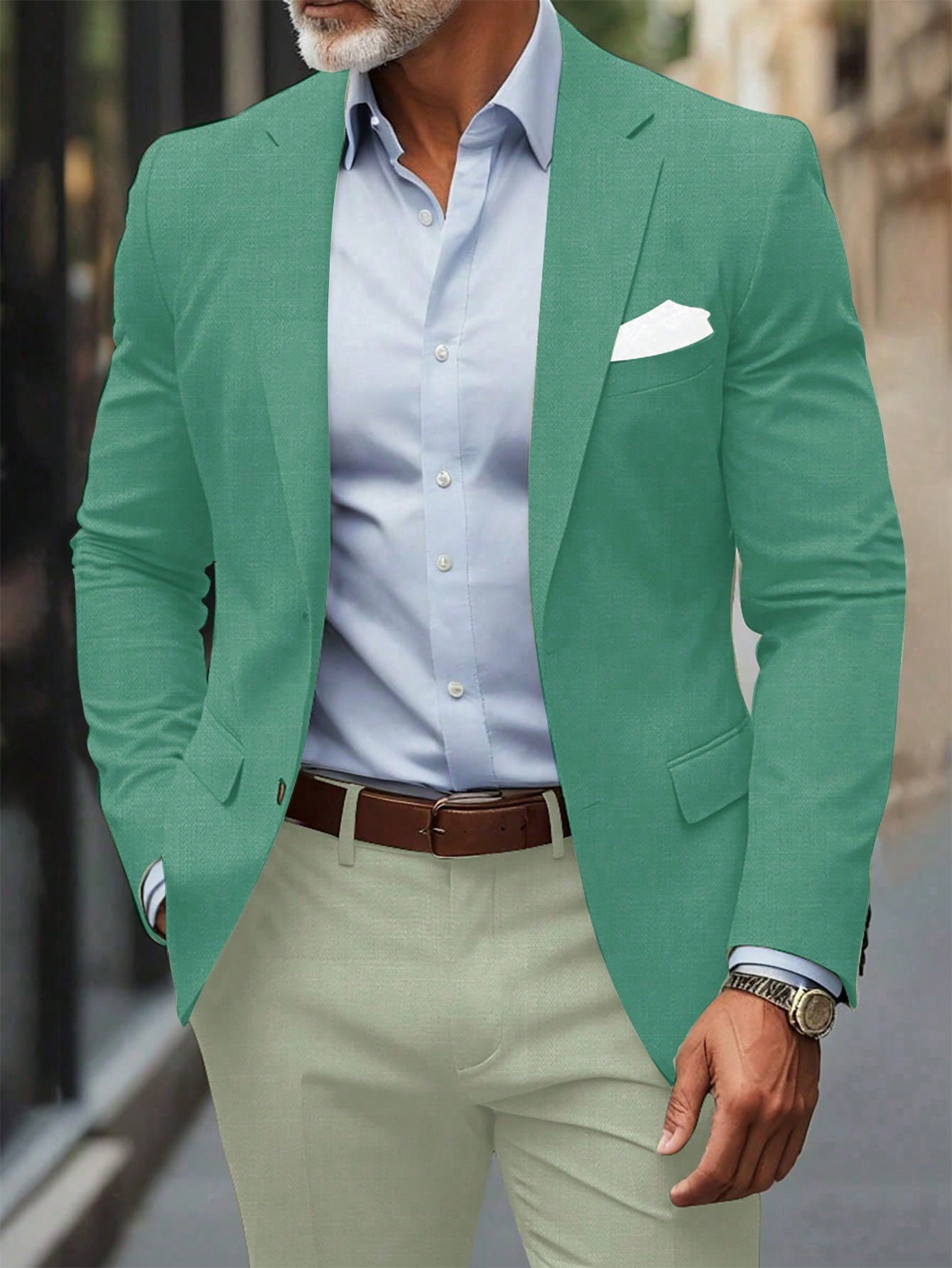 Single Breasted Turn-Down Collar Suit Jacket