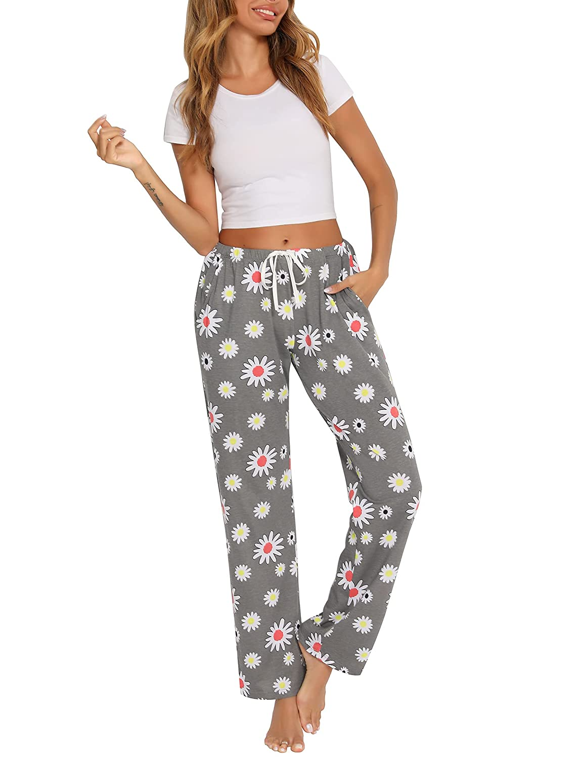 Tye Dye Print High Waist Drawstring Pants with Pockets Pyjama Sleepwear