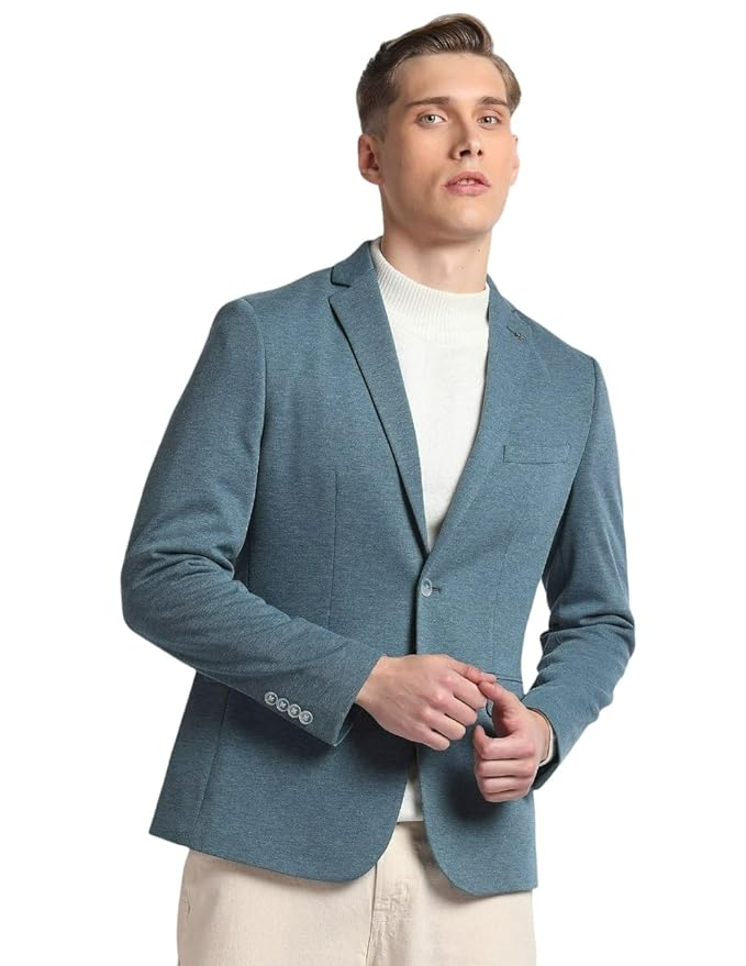 Single Breasted Slim Fit Crafted Blazer