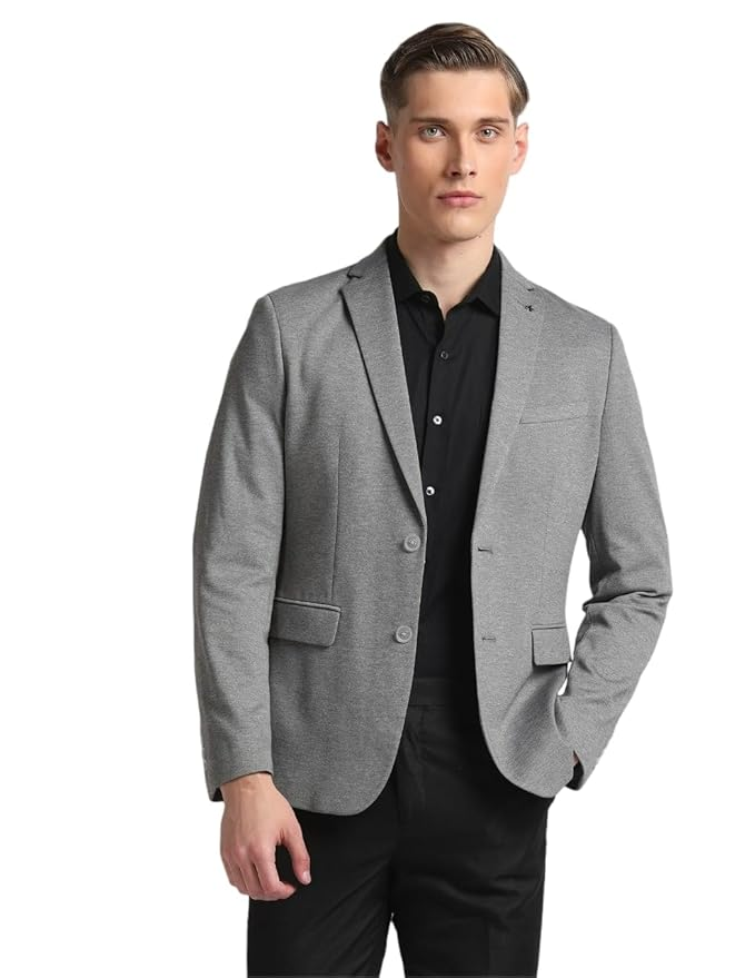 Single Breasted Slim Fit Crafted Blazer