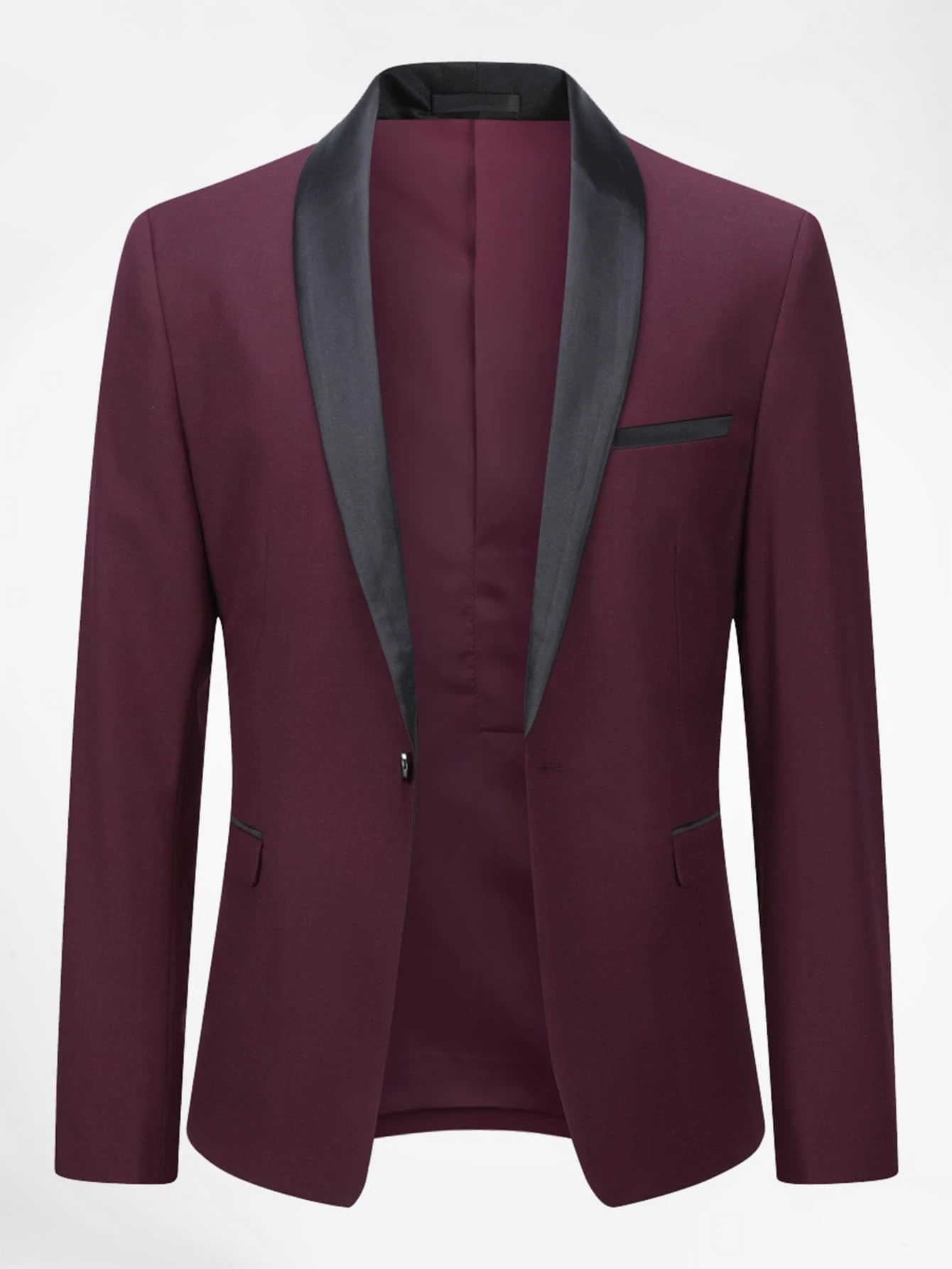 Shawl Collar Single Button Single Breasted Blazer