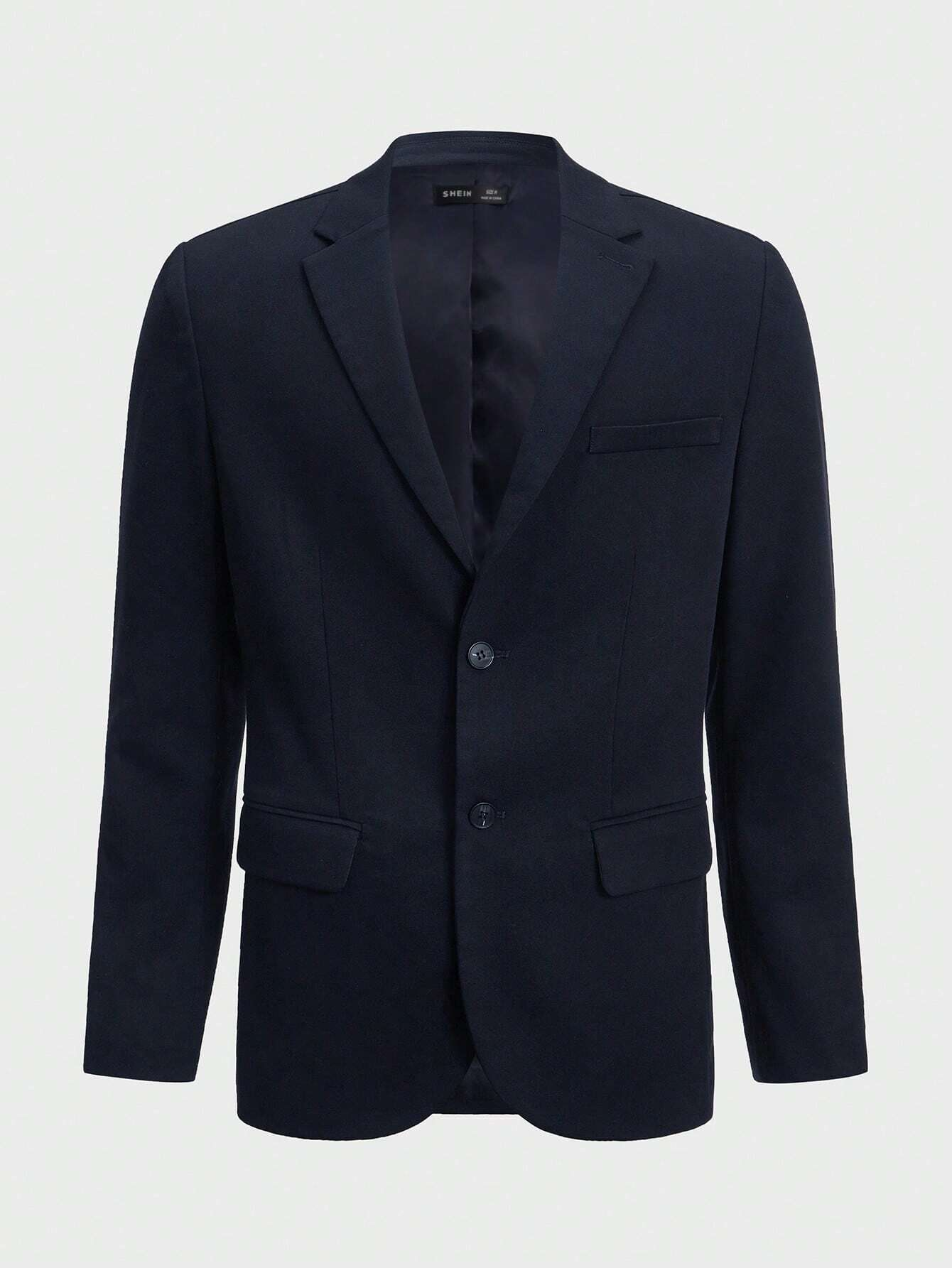 Single Breasted Lapel Neck Button Front Blazer