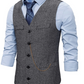 Chevron Decorative Pocket V-Neck Button Front Waistcoat