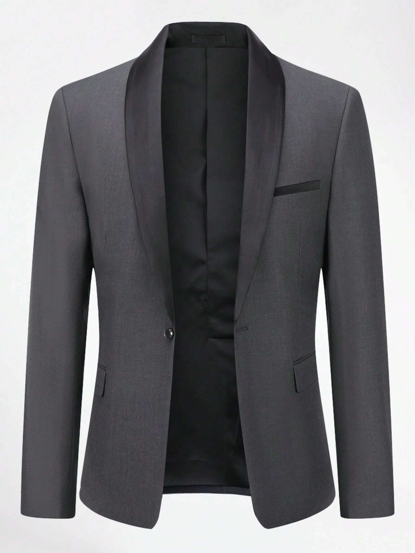 Shawl Collar Single Button Single Breasted Blazer