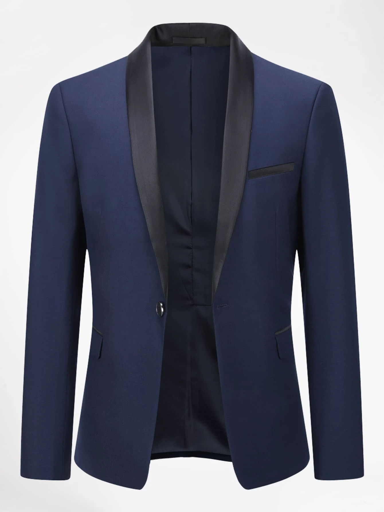 Shawl Collar Single Button Single Breasted Blazer