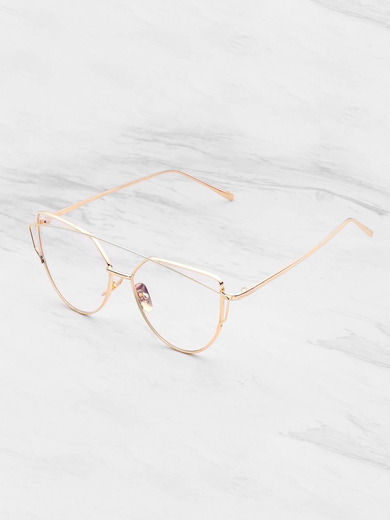 Metal Frame Cat Eye Gold Sunglasses