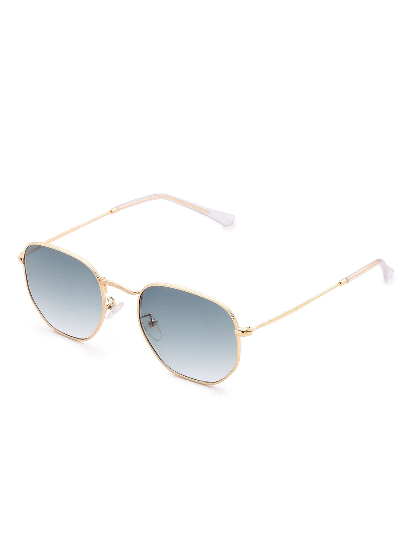 Metal Frame Flat Grey Lens Sunglasses