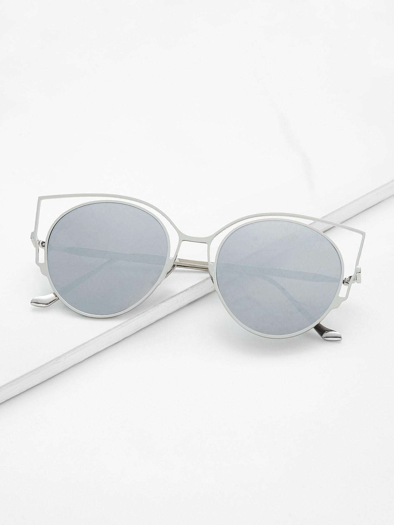 Flat Lens Cat Eye Sunglasses