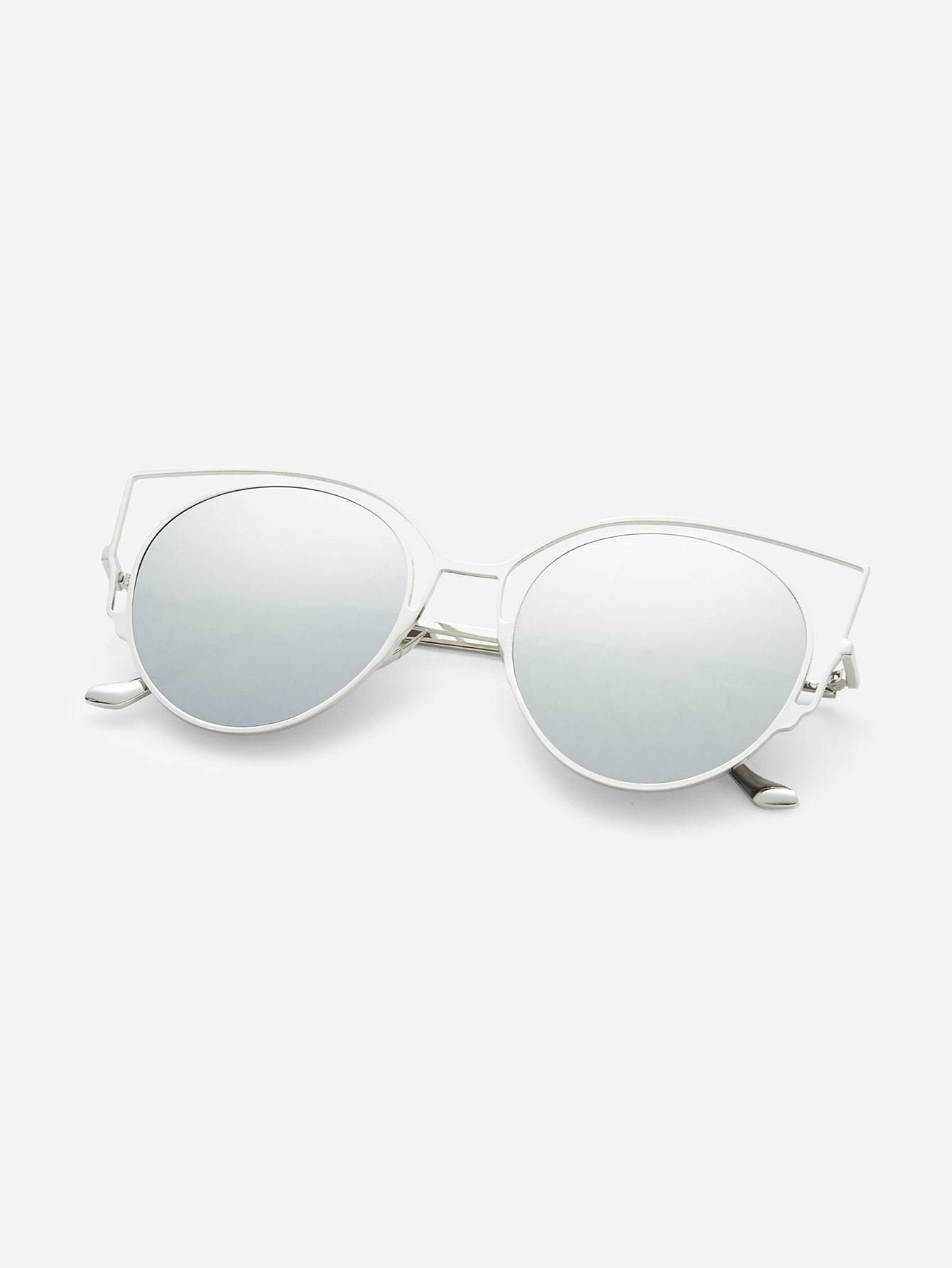Flat Lens Cat Eye Sunglasses