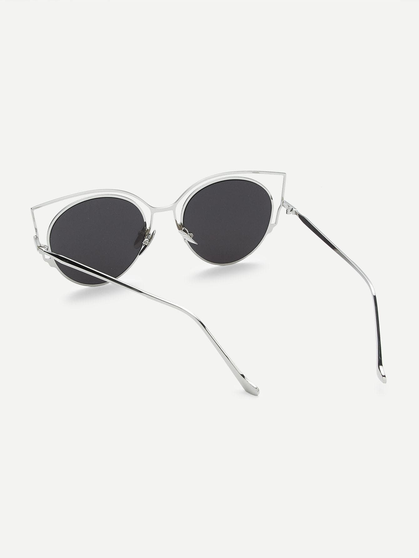 Flat Lens Cat Eye Sunglasses