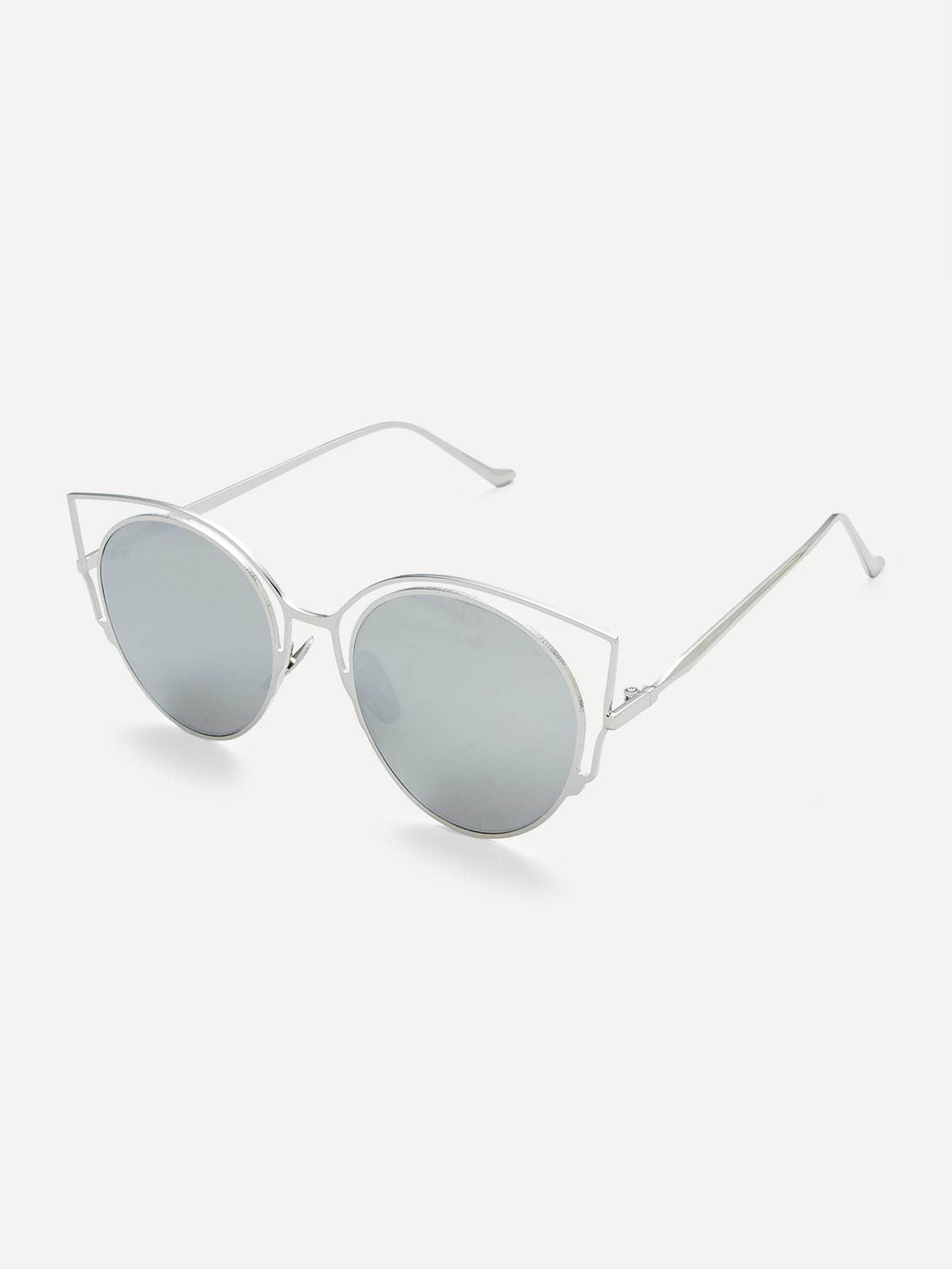 Flat Lens Cat Eye Sunglasses