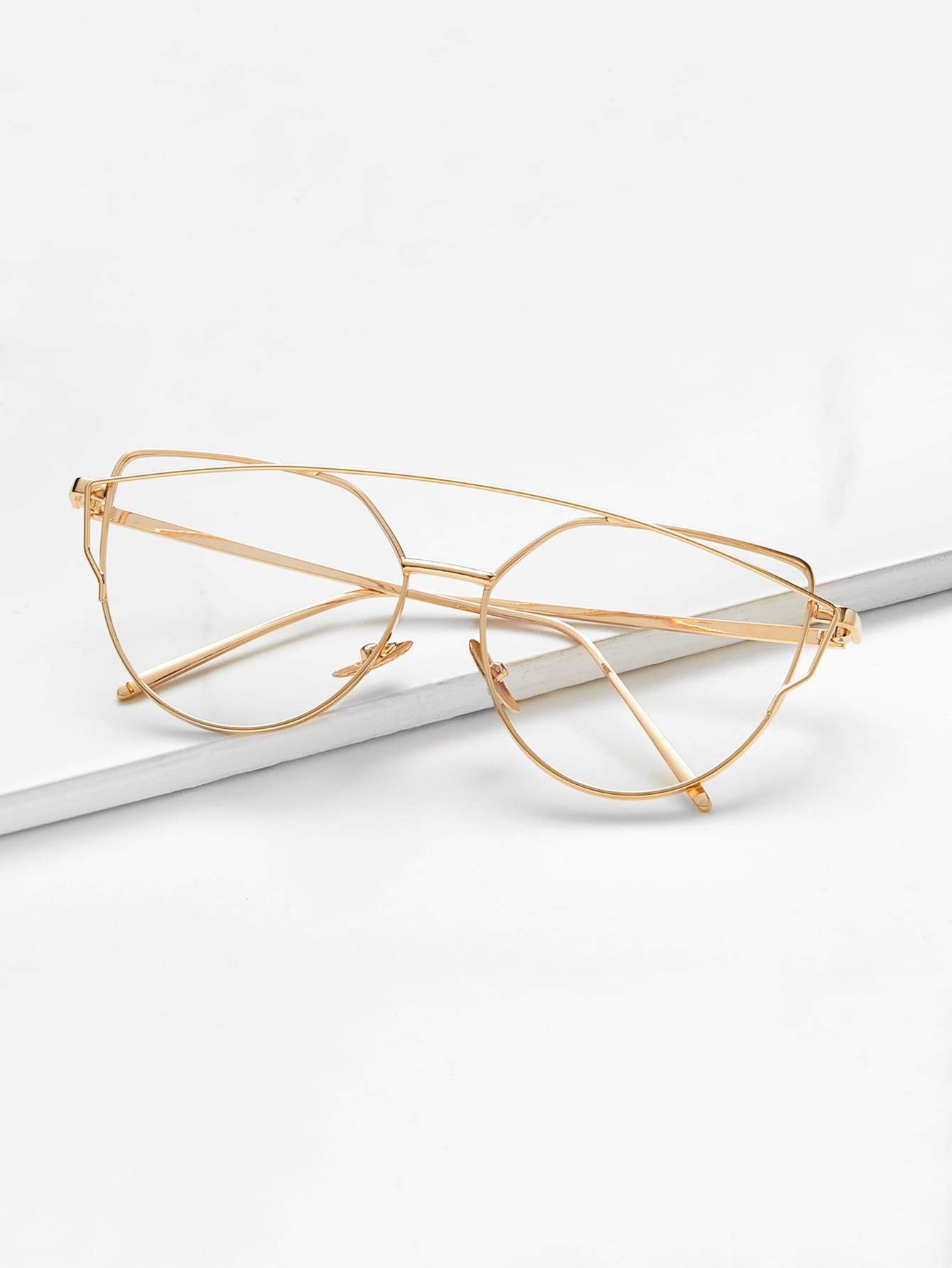 Metal Frame Cat Eye Gold Sunglasses