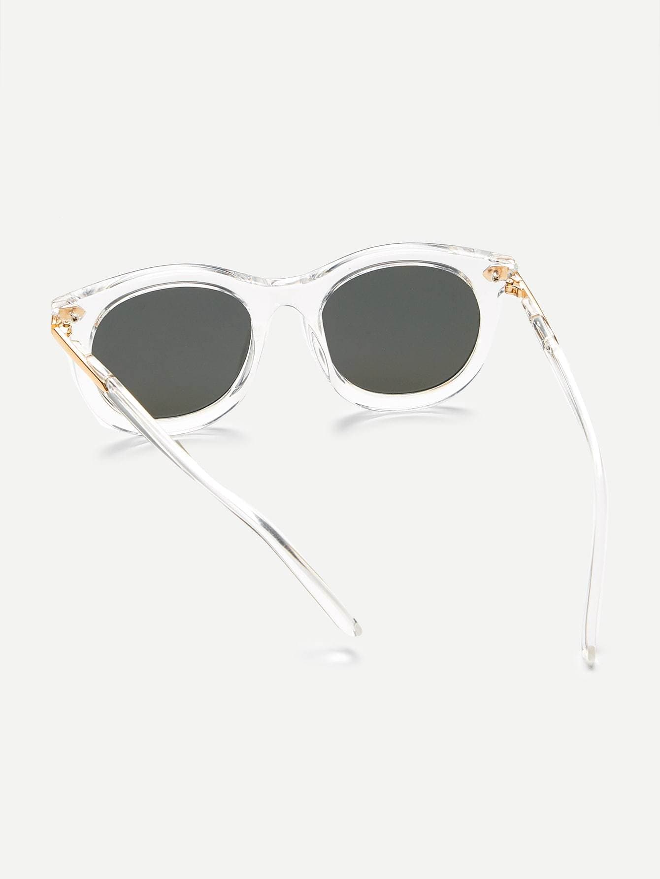 Clear Frame Mirror Lens Sunglasses