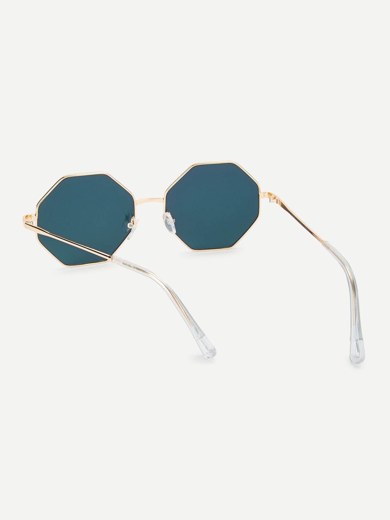 Metal Frame Polygon Sunglasses