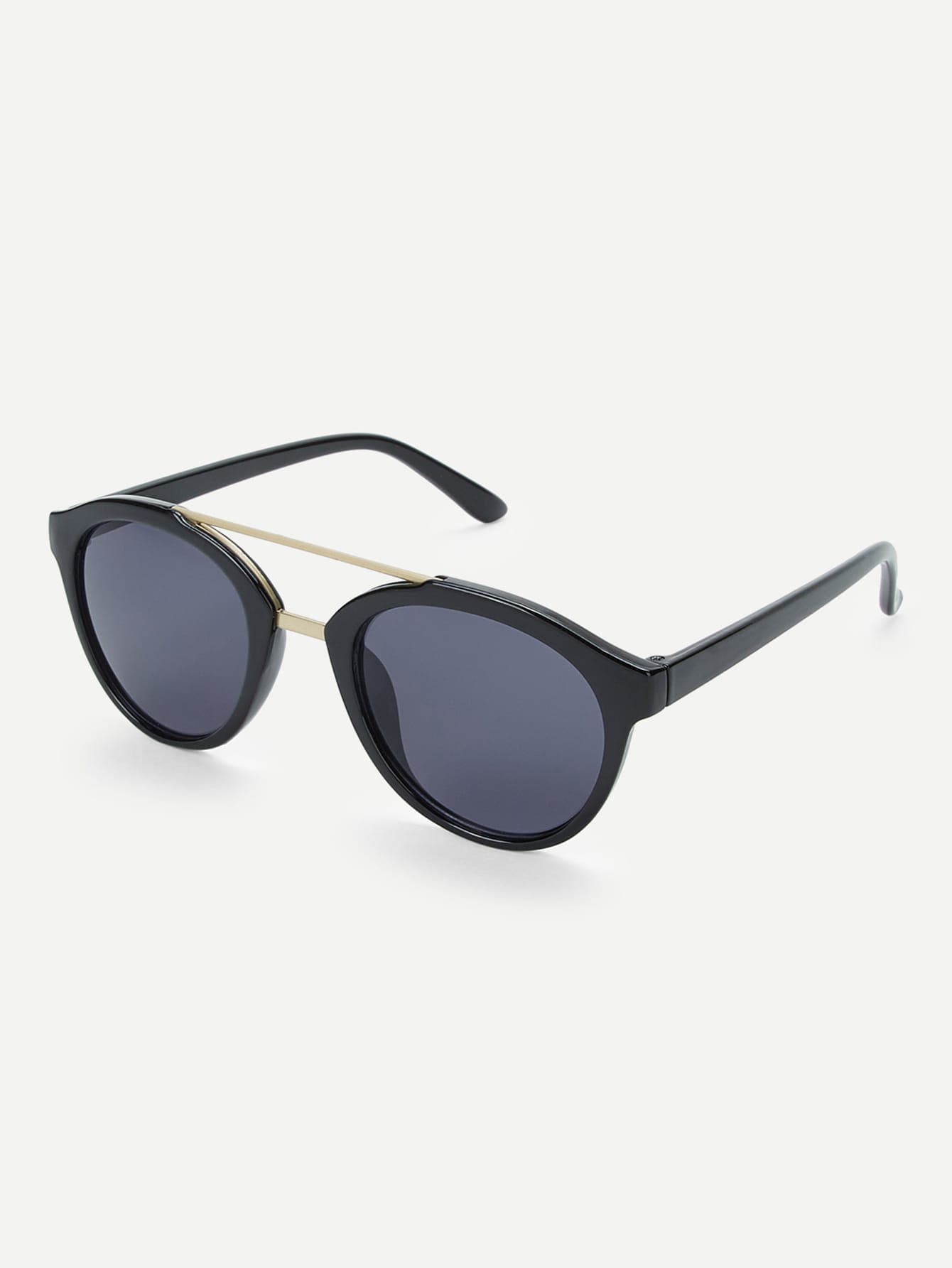 Black Double Bridge Sunglasses