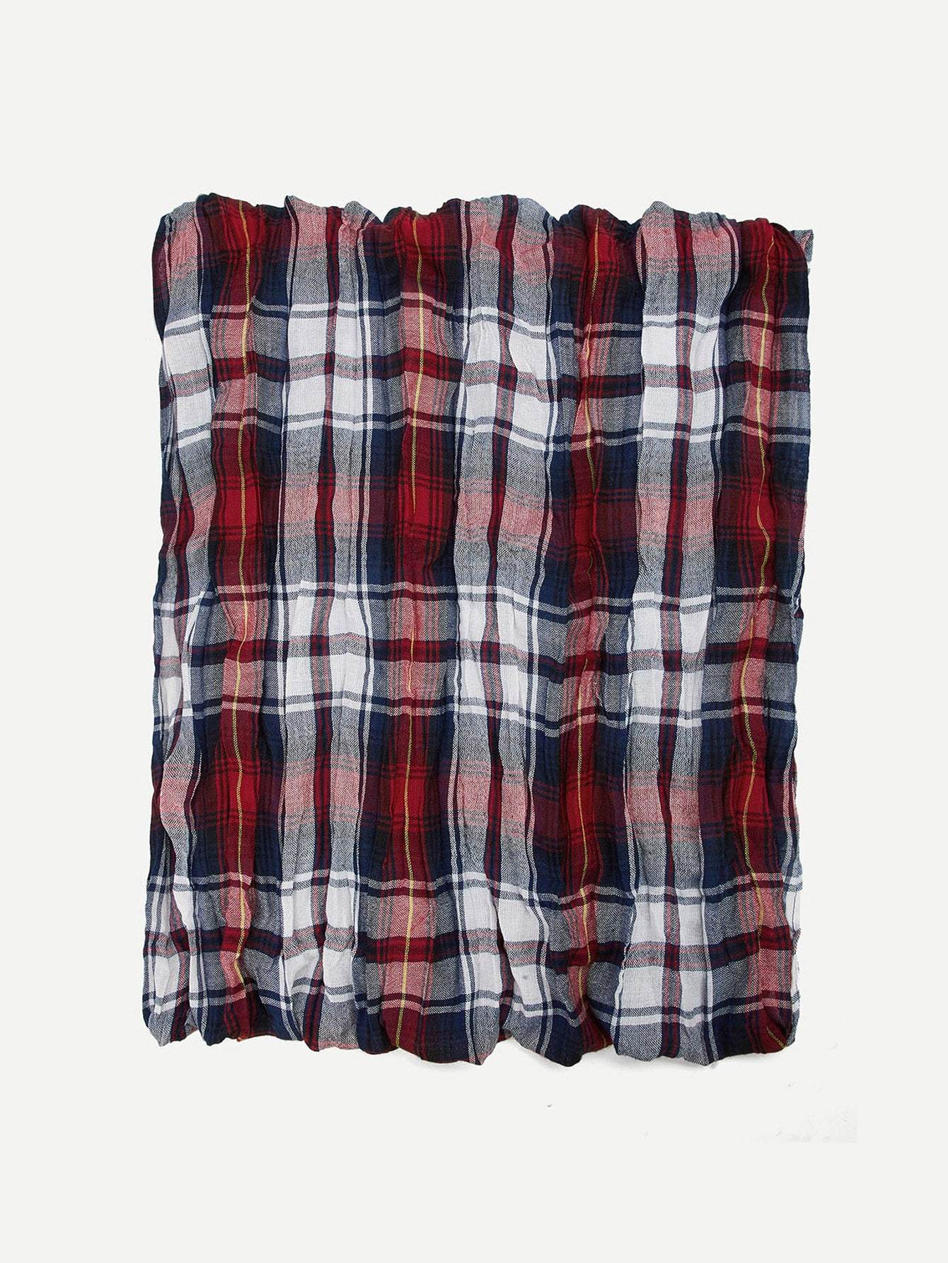Polyester Plaid Print Scarf