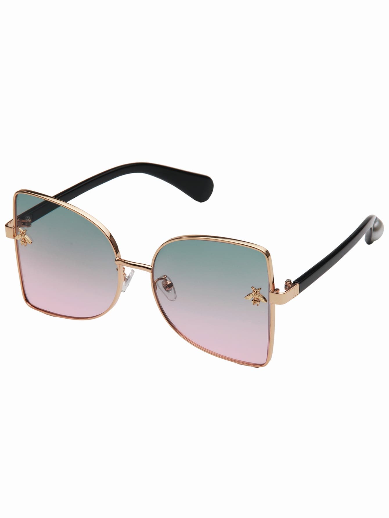 Multicolor Ombre Lens Metal Frame Sunglasses
