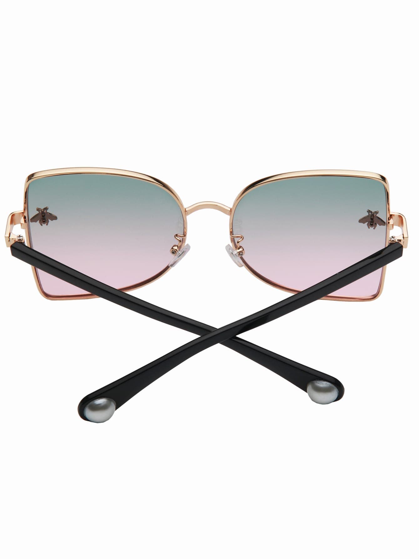 Multicolor Ombre Lens Metal Frame Sunglasses
