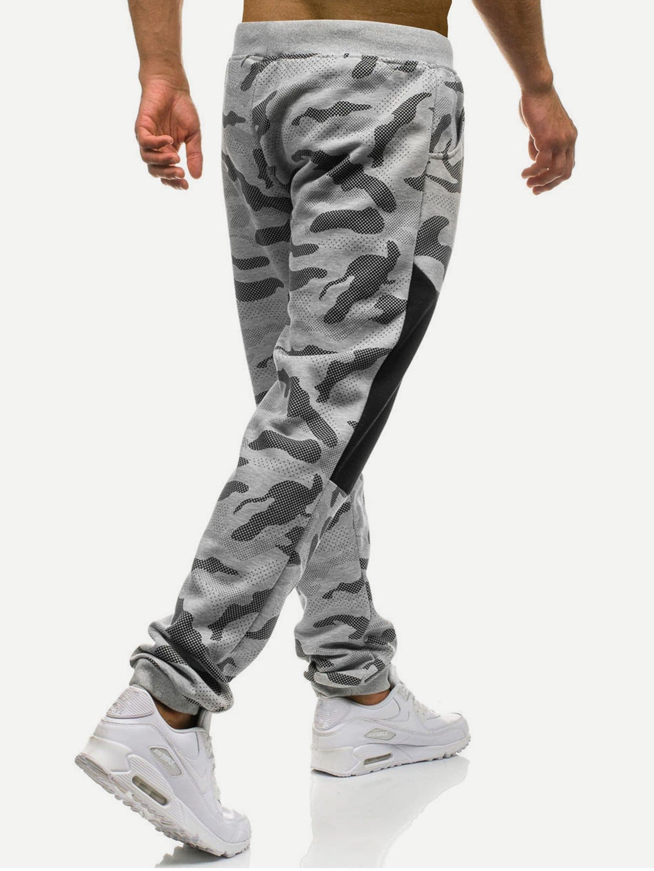 Tapered Long Camo Drawstring Joggers Sweatpants