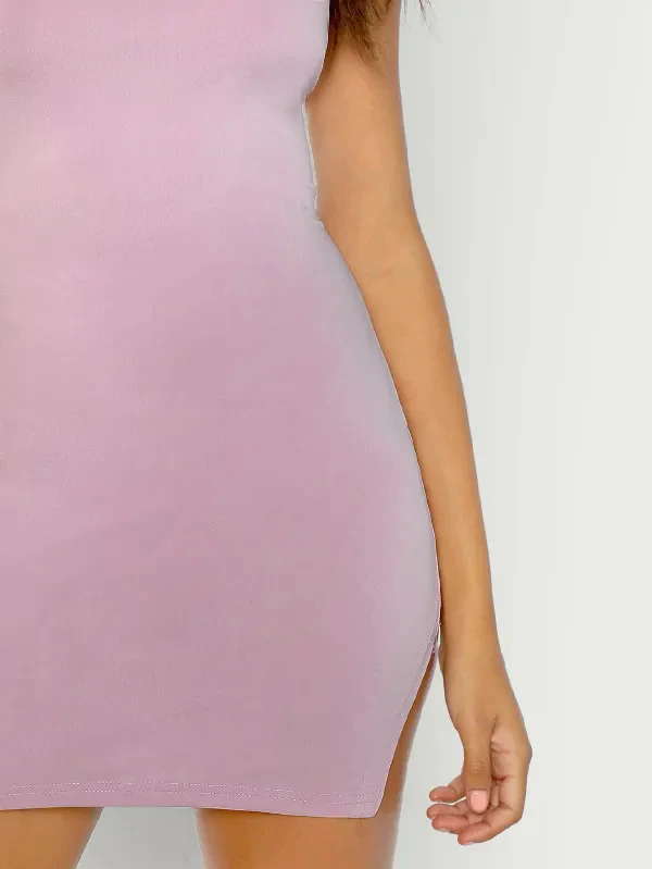 Spaghetti Strap Sleeveless Split Side Fitted Cami Dress