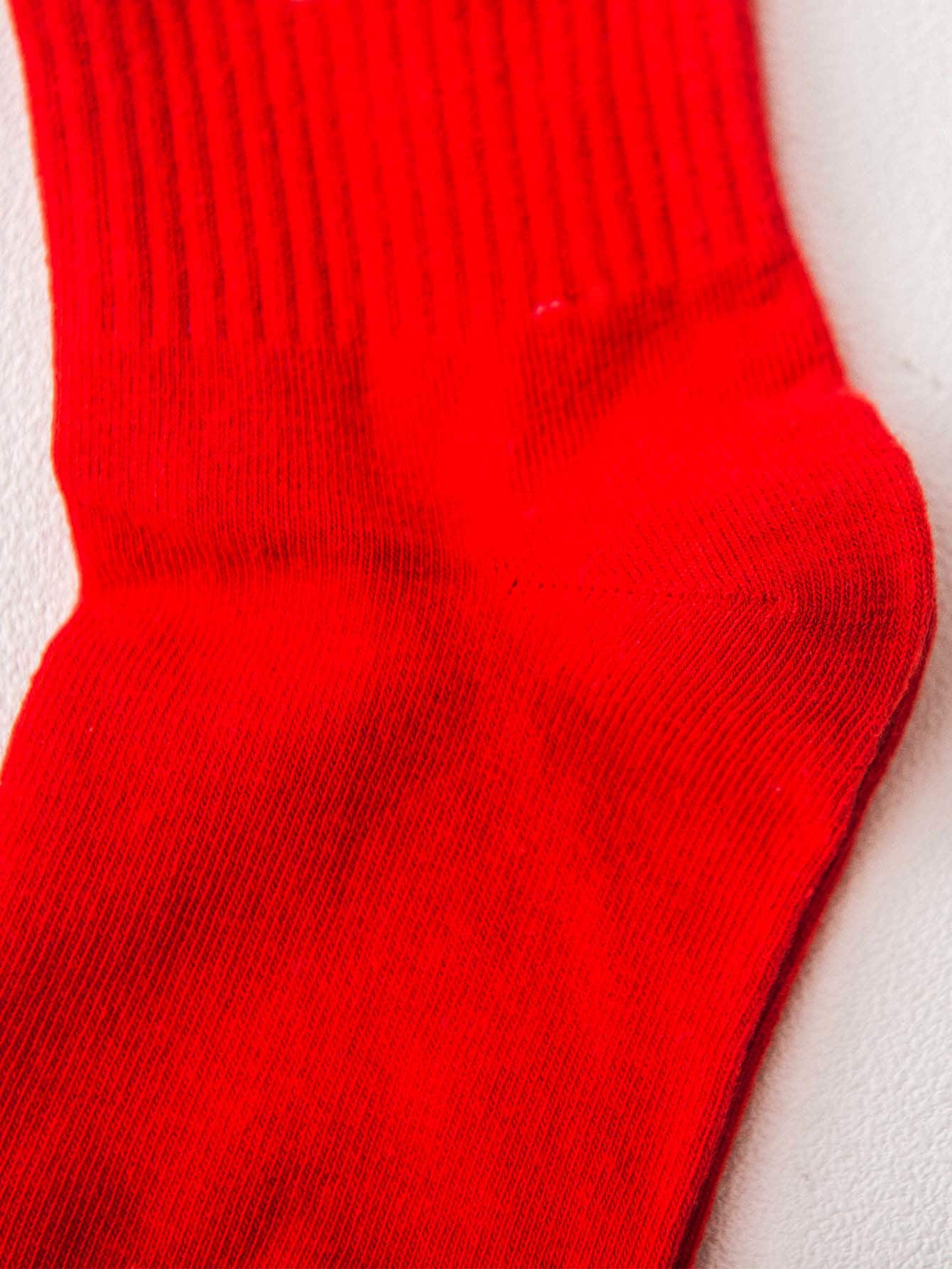 Red Letter Print Socks 1pair