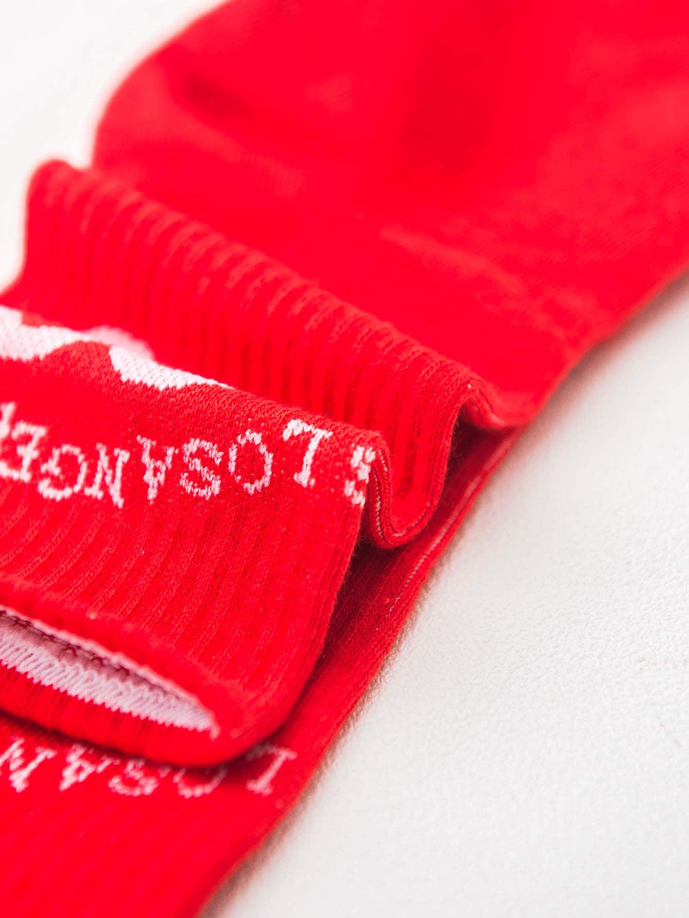 Red Letter Print Socks 1pair