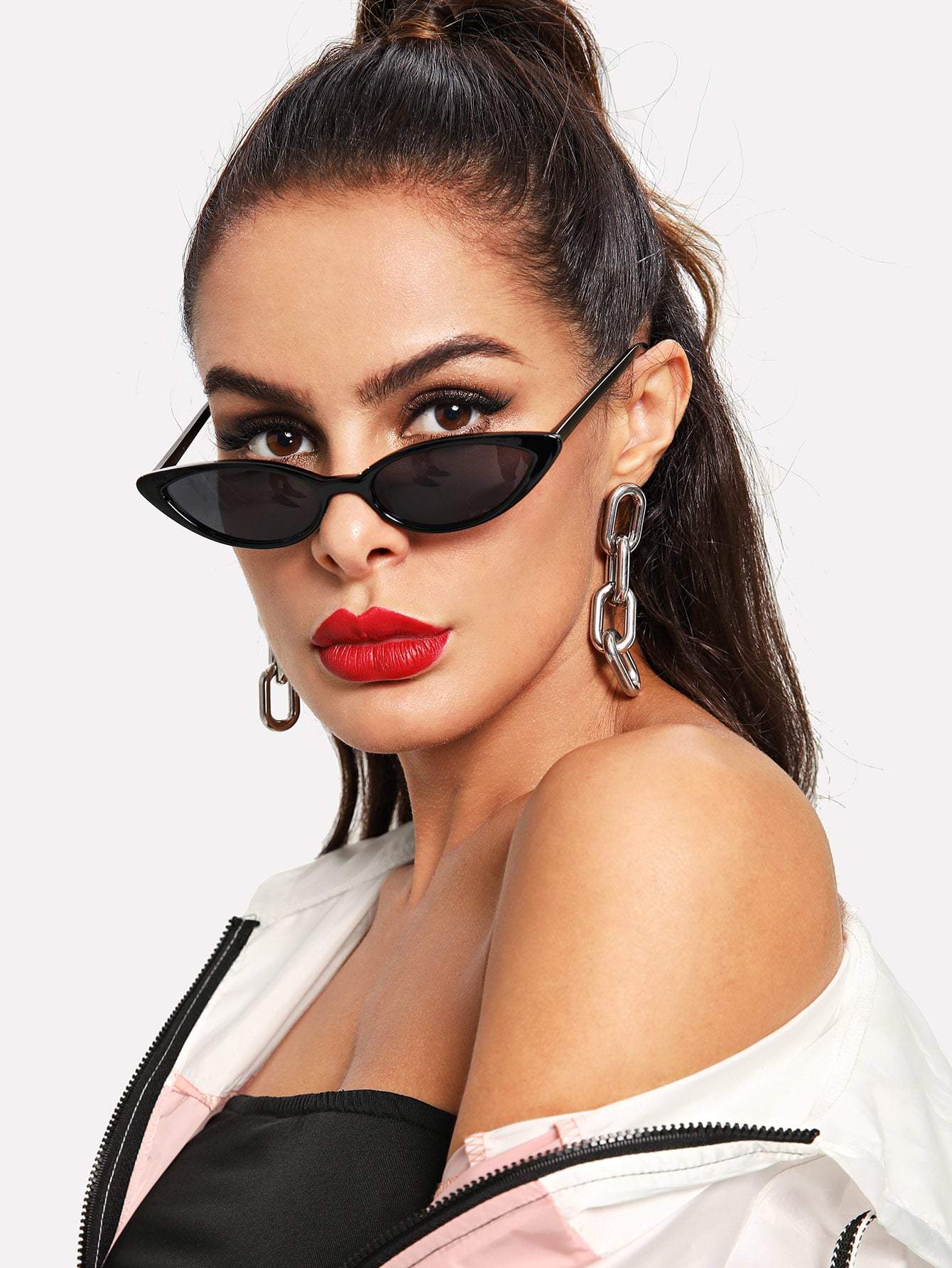 Black Flat Lens Sunglasses