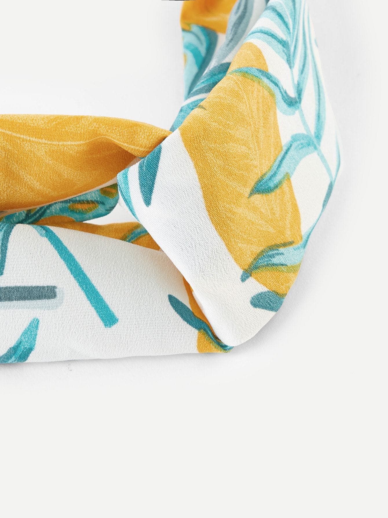 Multicolor Polyester Twist Tropical Headband