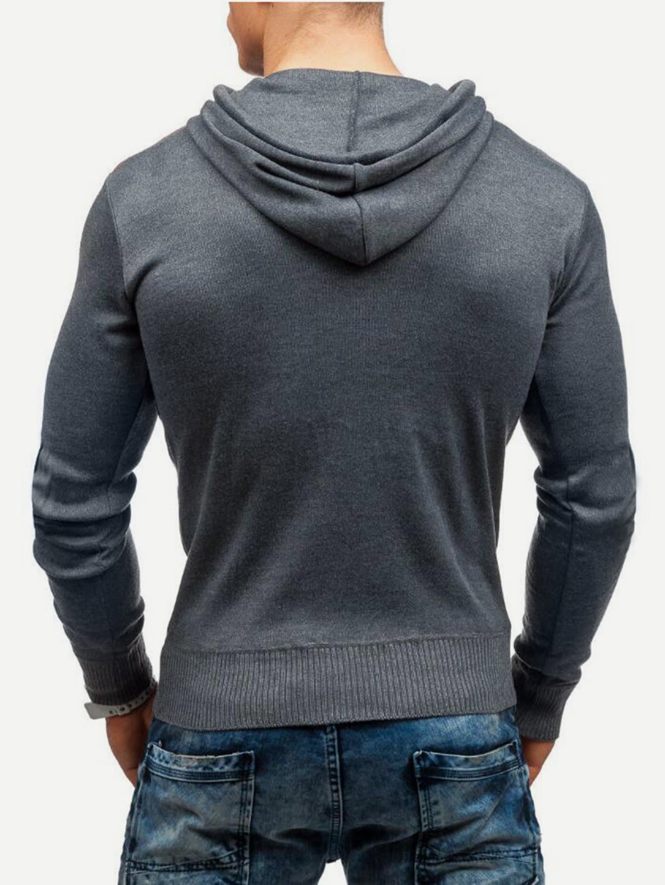 Long Sleeve Regular Fit Drawstring Detail Hooded Sweatshirt