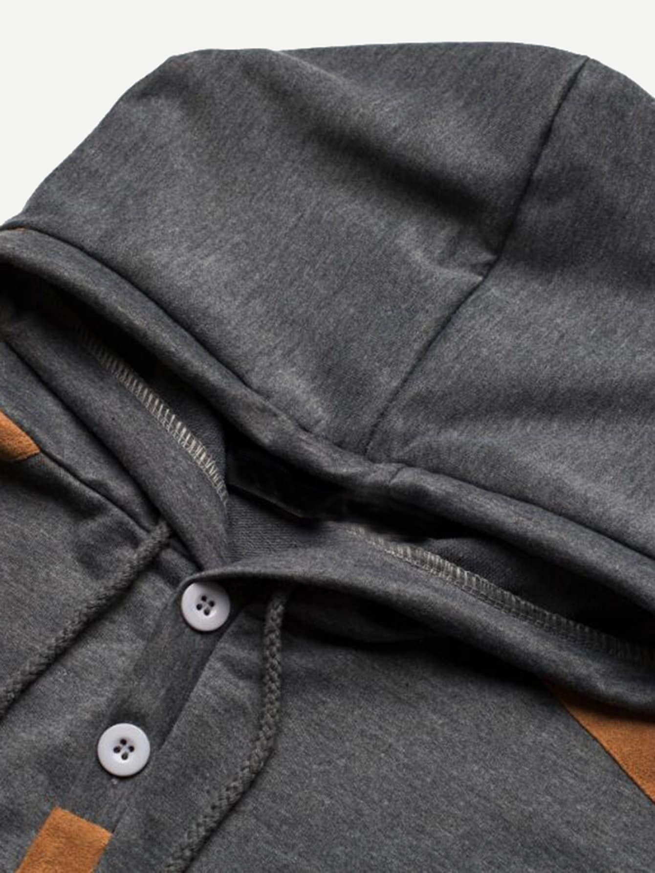 Long Sleeve Regular Fit Drawstring Detail Hooded Sweatshirt