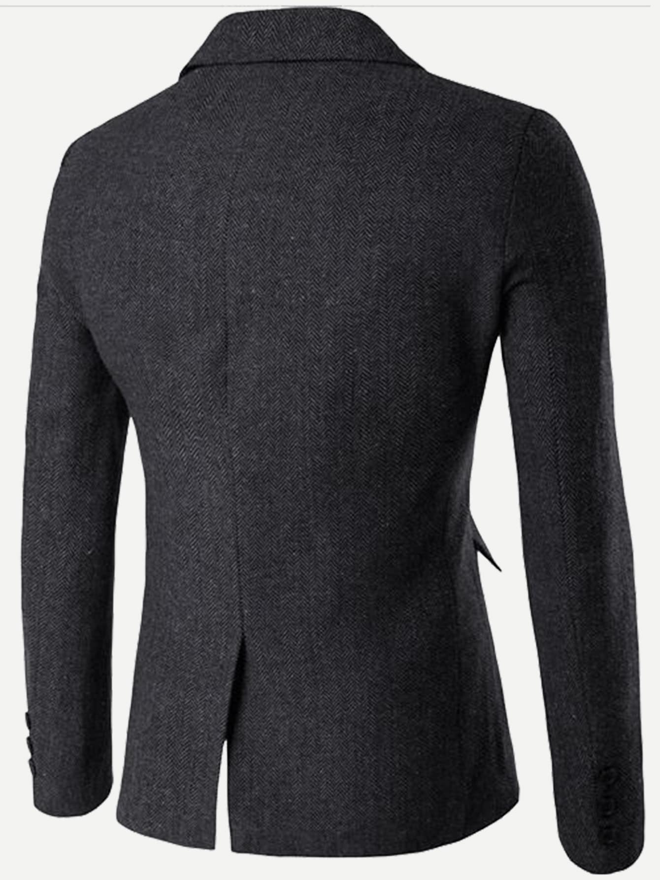 Split Regular Fit Polyester Single Button Blazer