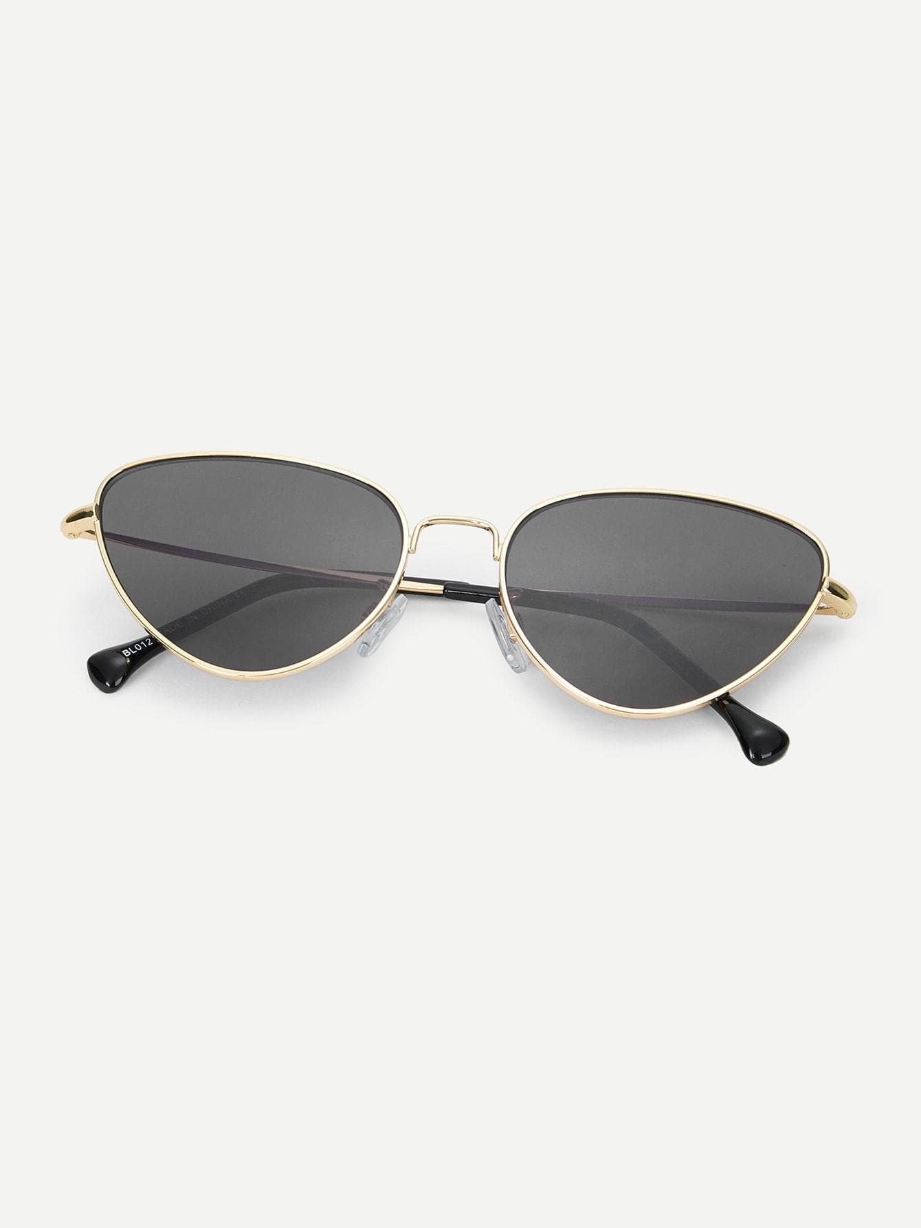 Black Metal Frame Tinted Lens Sunglasses