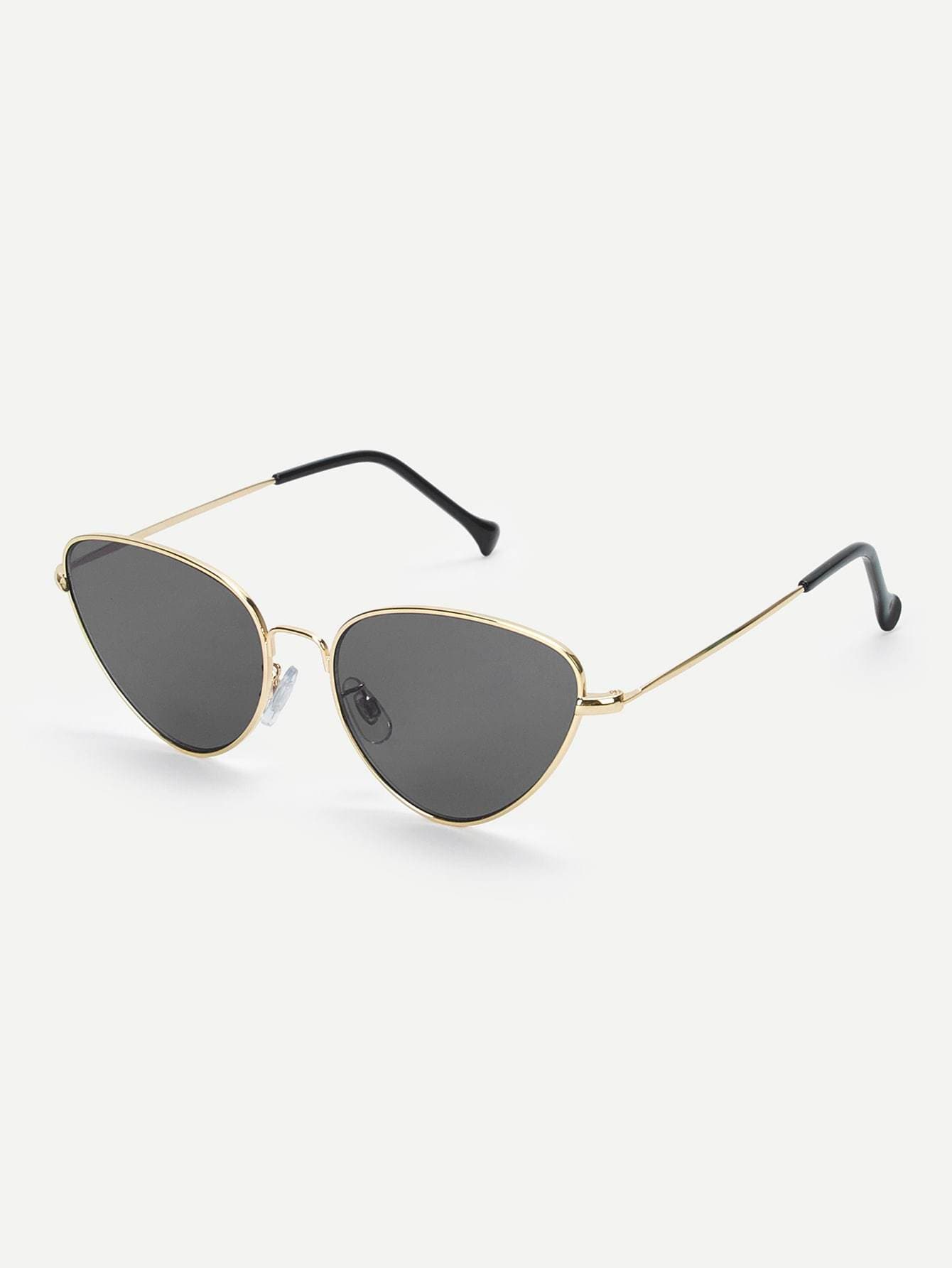 Black Metal Frame Tinted Lens Sunglasses