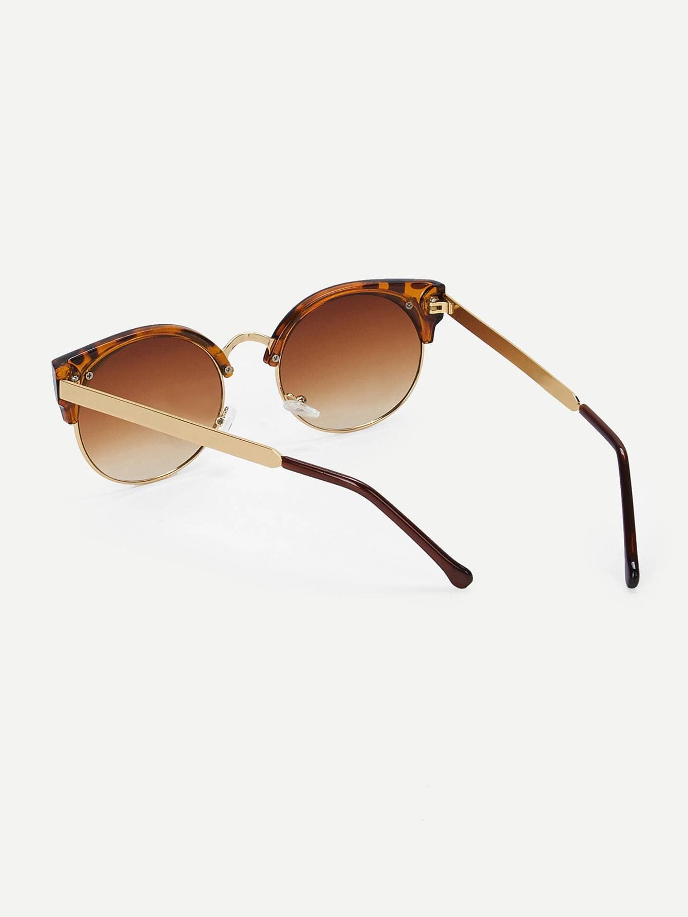 Cat Eye Metal Frame Brown Sunglasses