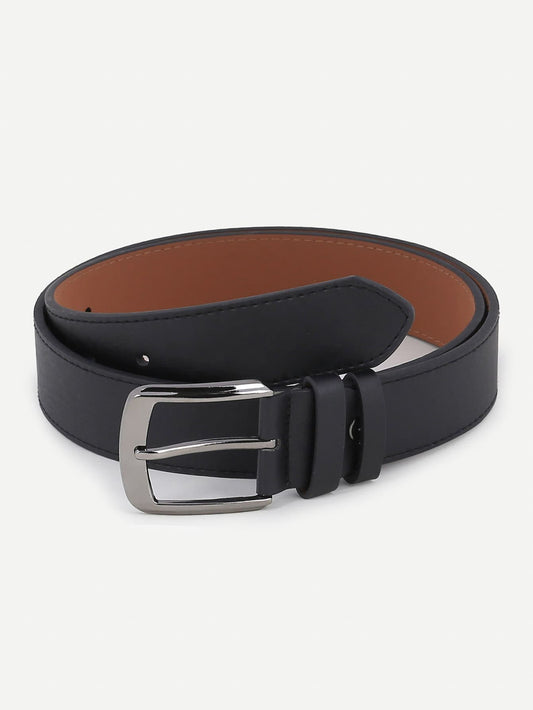 Black Plain Metal Buckle Belt