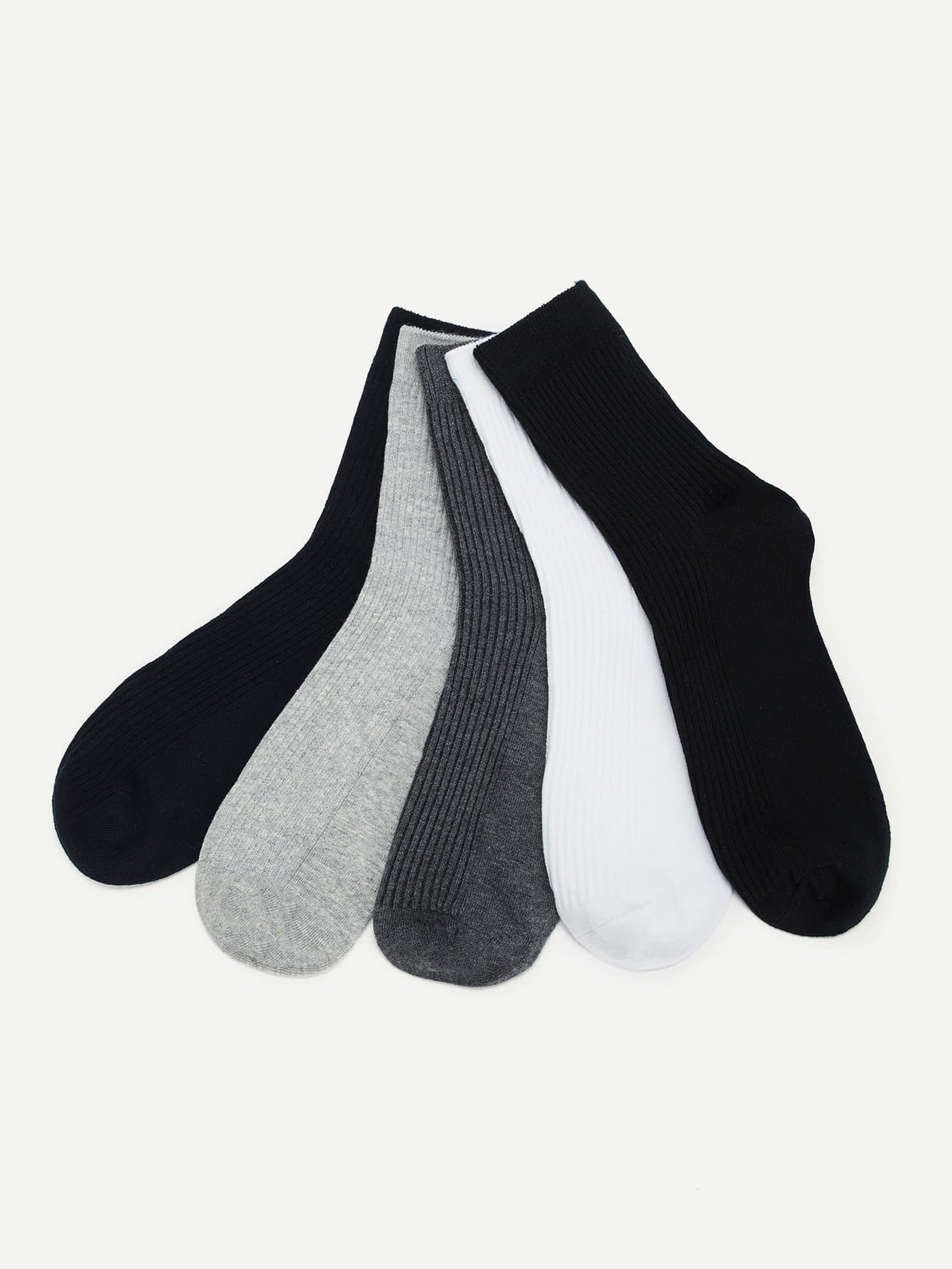 Plain Knit Socks 5pairs